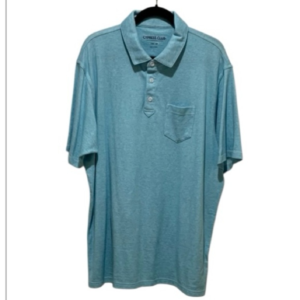 POLO GOLF SHIRT Cypress Club Polo Shirt Short Sleeve Embroidery White Blue XXL